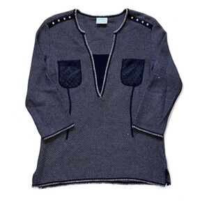 Faber size small Navy blue cotton sweater with pockets #boho #western